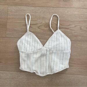 Zara cream Crochet Crop Top